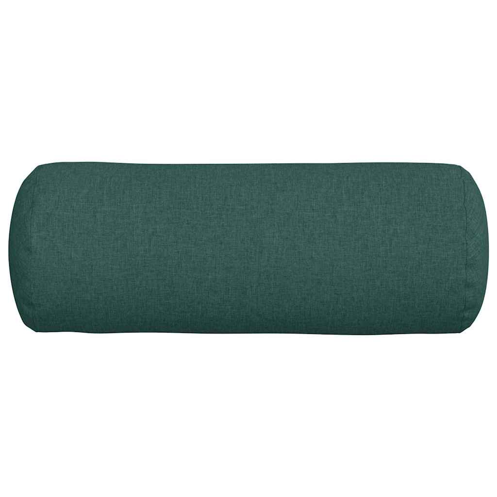 Bolster Pillows 2 pcs Dark Green Ø 25 x 70 cm Fabric